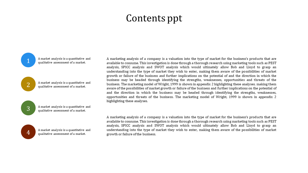contents ppt